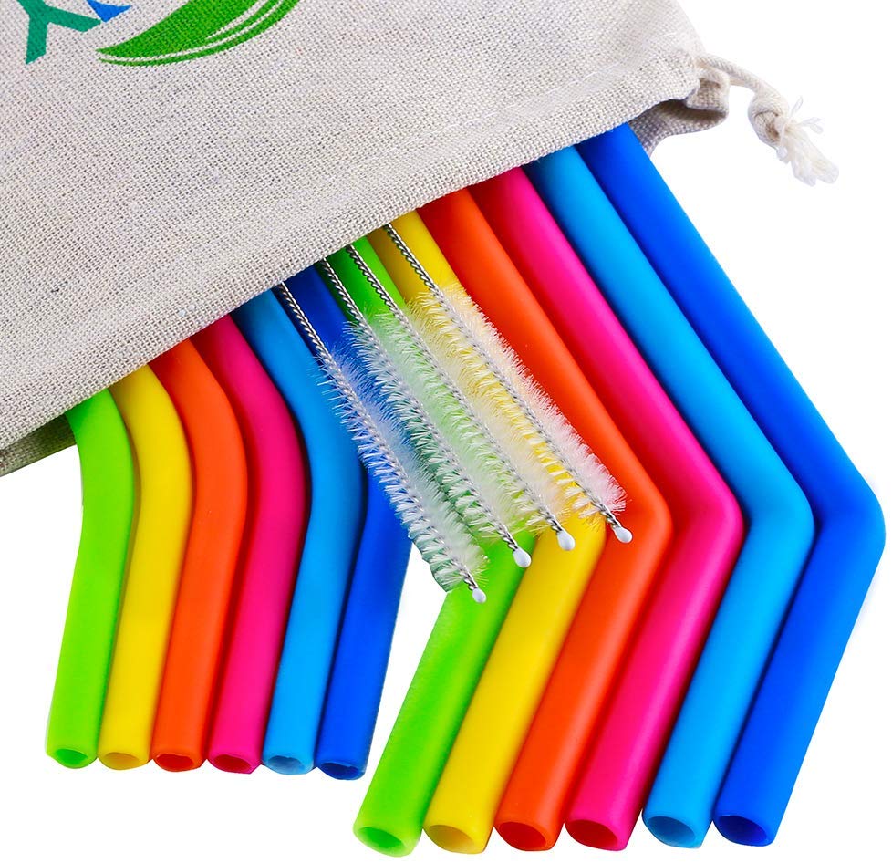 Reusable Silicone Smoothies Straws