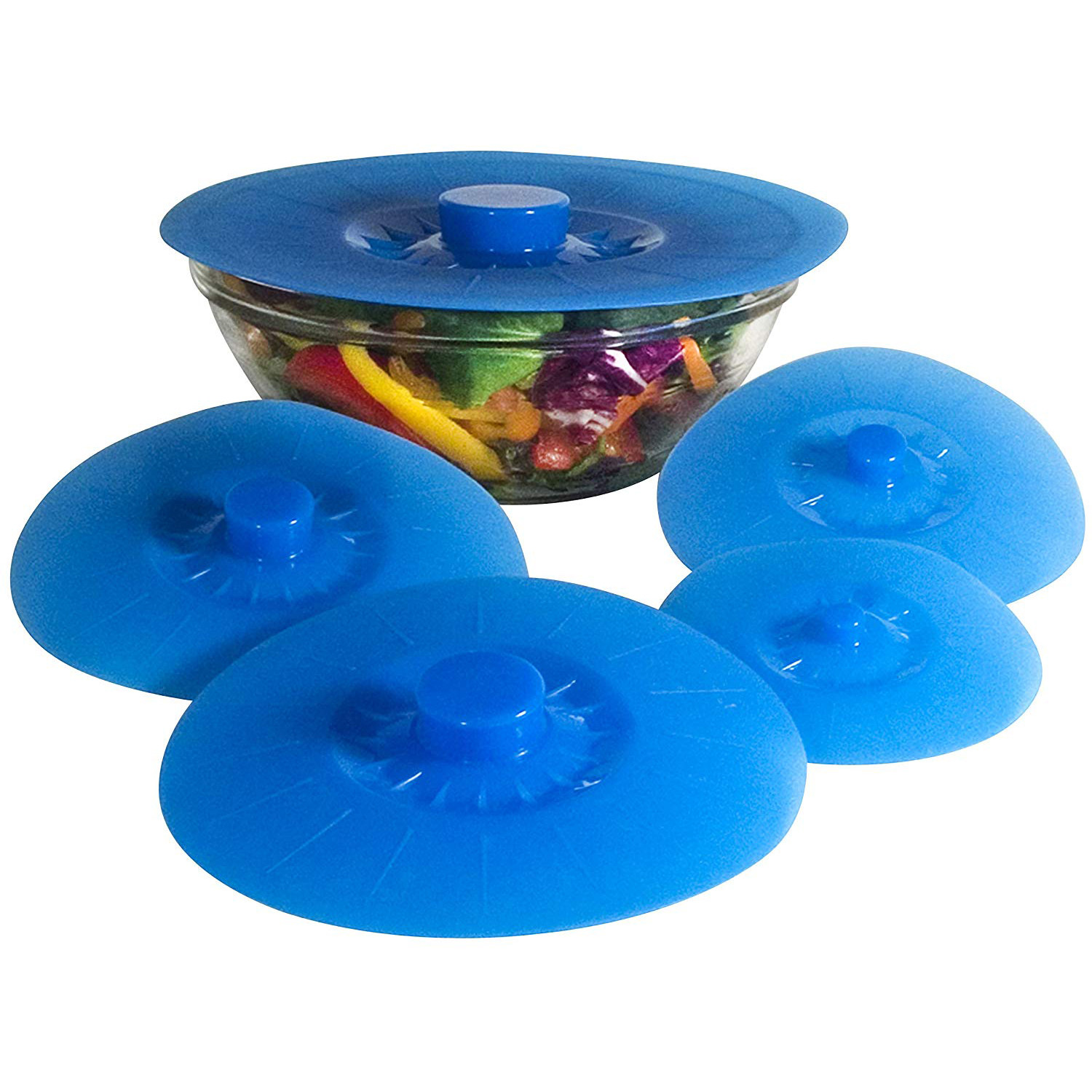 Silicone Bowl Lids Blue Set